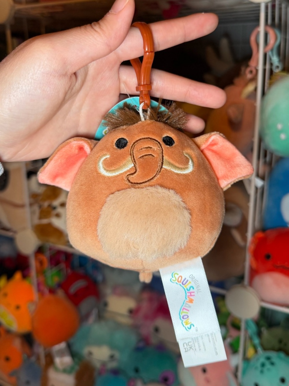 Squishmallows Squishmallow Chienda the Woolly Mammoth 3.5" Stuffed Plush Clip